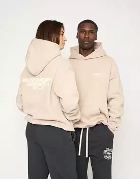 Multiply Apparel - Толстовка оверсайз в цвете Simply Taupe с принтом «Cooperative»