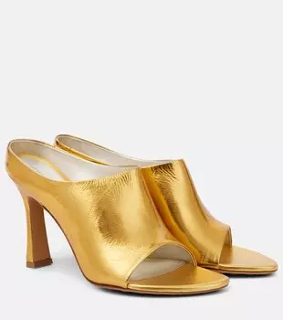 Мулы Rana из металлизированной кожи Bottega Veneta, золотой