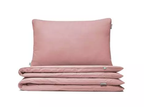 МУМЛА - комплект постельного белья 100х135 см 100% хлопок, комплект постельного белья из 2 предметов - 1 пододеяльник + 1 наволочка 60х40 см на молнии, сертификат Oeko-Tex MUMLA, розовый