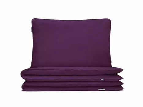 МУМЛА - комплект постельного белья 100х135 см 100% хлопок, комплект постельного белья из 2 предметов - 1 пододеяльник + 1 наволочка 60х40 см на молнии, сертификат Oeko-Tex MUMLA, фиолетовый