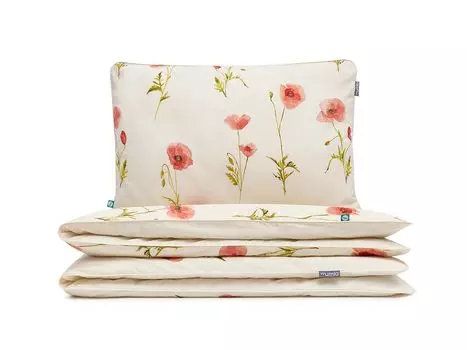 МУМЛА - комплект постельного белья 100х135 см 100% хлопок, комплект постельного белья из 2 предметов - 1 пододеяльник + 1 наволочка 60х40 см на молнии, сертификат Oeko-Tex MUMLA, бежевый