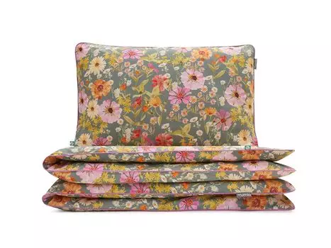 МУМЛА - комплект постельного белья 140х200 см 100% хлопок, комплект постельного белья из 2 предметов - 1 пододеяльник + 1 наволочка 80х70 см на молнии, сертификат Oeko-Tex MUMLA, мультиколор