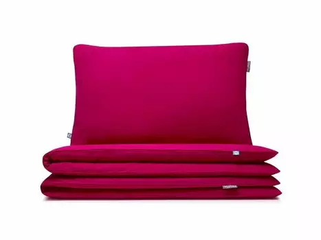 МУМЛА - комплект постельного белья 140х200 см 100% хлопок, комплект постельного белья из 2 предметов - 1 пододеяльник + 1 наволочка 80х70 см на молнии, сертификат Oeko-Tex MUMLA, розовый