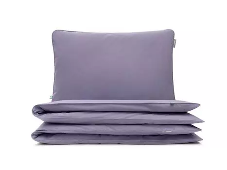 МУМЛА - комплект постельного белья 140х200 см 100% хлопок, комплект постельного белья из 2 предметов - 1 пододеяльник + 1 наволочка 60х50 см на молнии, сертификат Oeko-Tex MUMLA, фиолетовый