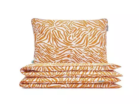 МУМЛА - комплект постельного белья 160х200 см 100% хлопок, комплект постельного белья из 3 предметов - 1 пододеяльник + 2 наволочки 80х70 см на молнии, сертификат Oeko-Tex MUMLA, оранжевый