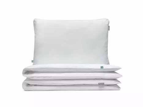 МУМЛА - комплект постельного белья 200х200 см 100% хлопок, комплект постельного белья из 3 предметов - 1 пододеяльник + 2 наволочки 80х70 см на молнии, сертификат Oeko-Tex MUMLA, белый