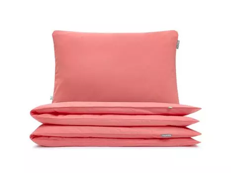МУМЛА - комплект постельного белья 200х200 см 100% хлопок, комплект постельного белья из 3 предметов - 1 пододеяльник + 2 наволочки 80х70 см на молнии, сертификат Oeko-Tex MUMLA, оранжевый