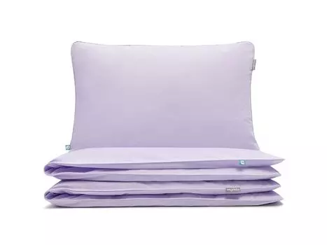 МУМЛА - комплект постельного белья 200х200 см 100% хлопок, комплект постельного белья из 3 предметов - 1 пододеяльник + 2 наволочки 80х70 см на молнии, сертификат Oeko-Tex MUMLA, фиолетовый