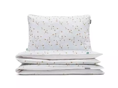 МУМЛА - комплект постельного белья 200х200 см 100% хлопок, комплект постельного белья из 3 предметов - 1 пододеяльник + 2 наволочки 60х50 см на молнии, сертификат Oeko-Tex MUMLA, светло-синий