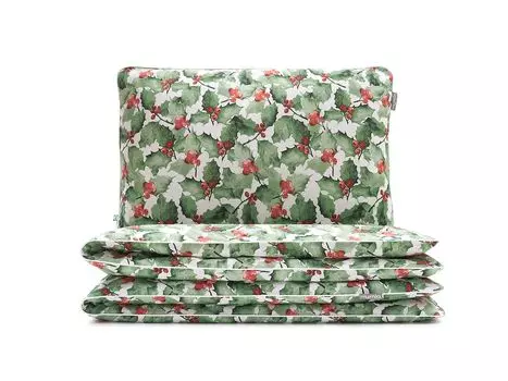 МУМЛА - комплект постельного белья 200х200 см 100% хлопок, комплект постельного белья из 3 предметов - 1 пододеяльник + 2 наволочки 60х50 см на молнии, сертификат Oeko-Tex MUMLA, зеленый