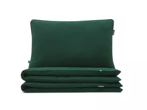 МУМЛА - комплект постельного белья 220х200 см 100% хлопок, комплект постельного белья из 3 предметов - 1 пододеяльник + 2 наволочки 80х70 см на молнии, сертификат Oeko-Tex MUMLA, зеленый