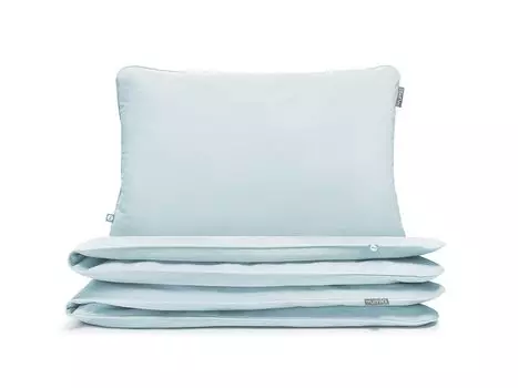 МУМЛА - комплект постельного белья 220х200 см 100% хлопок, комплект постельного белья из 3 предметов - 1 пододеяльник + 2 наволочки 60х50 см на молнии, сертификат Oeko-Tex MUMLA, синий