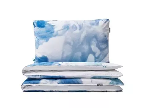 МУМЛА - комплект постельного белья 90х120 см 100% хлопок, комплект постельного белья из 2 предметов - 1 пододеяльник + 1 наволочка 60х40 см на молнии, сертификат Oeko-Tex MUMLA, светло-синий
