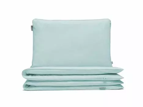 МУМЛА - комплект постельного белья 90х120 см 100% хлопок, комплект постельного белья из 2 предметов - 1 пододеяльник + 1 наволочка 60х40 см на молнии, сертификат Oeko-Tex MUMLA, зеленый