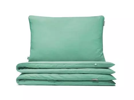 МУМЛА - комплект постельного белья 90х120 см 100% хлопок, комплект постельного белья из 2 предметов - 1 пододеяльник + 1 наволочка 60х40 см на молнии, сертификат Oeko-Tex MUMLA, зеленый