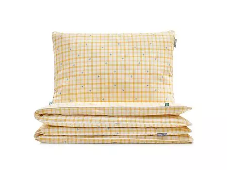 МУМЛА - комплект постельного белья 90х120 см 100% хлопок, комплект постельного белья из 2 предметов - 1 пододеяльник + 1 наволочка 60х40 см на молнии, сертификат Oeko-Tex MUMLA, желтый