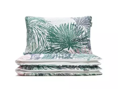 МУМЛА - комплект постельного белья 90х120 см 100% хлопок, комплект постельного белья из 2 предметов - 1 пододеяльник + 1 наволочка 60х40 см на молнии, сертификат Oeko-Tex MUMLA, зеленый