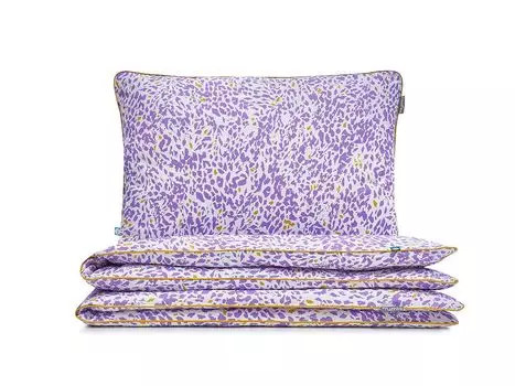 МУМЛА - комплект постельного белья 90х120 см 100% хлопок, комплект постельного белья из 2 предметов - 1 пододеяльник + 1 наволочка 60х40 см на молнии, сертификат Oeko-Tex MUMLA, фиолетовый