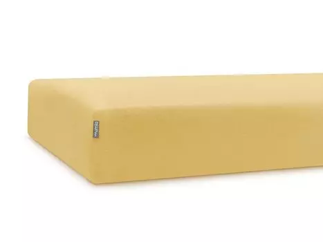 МУМЛА - простыня на резинке 180 х 200 см (для высоты матраса 30 см), 100% хлопок, мягкая, комфортная ткань с сертификатом Oeko-Tex MUMLA, желтый