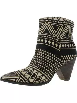 Munise 2 женские кожаные ботильоны из телячьей шерсти Lucky Brand, цвет black/white/geo calf