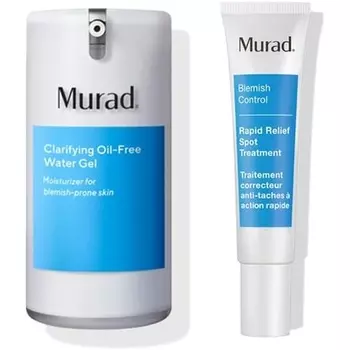 Murad Blemish Support Duo Увлажняющий крем для лица, шеи и груди Водный гель Увлажняющий Нежирная салициловая кислота Быстродействующее точечное лечение Быстрое облегчение Уменьшение покраснений