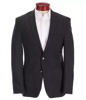 Murano Collezione Приталенный костюм из двухэластичной шерстяной смеси с раздельными блейзерами, черный