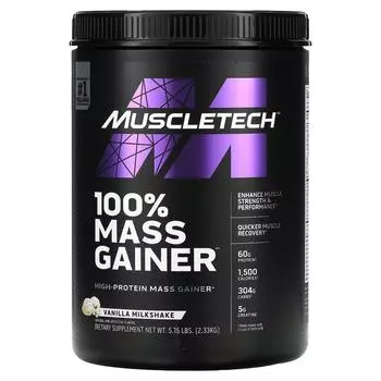 Muscletech 100% Mass Gainer Ванильный молочный коктейль 5,15 фунта