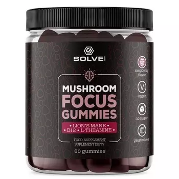Mushroom Focus Gummies пищевая добавка в жевательной форме 60 штук Solve Labs