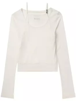 Musium Div. двухслойный топ в рубчик, белый