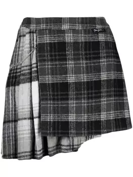 Musium Div. юбка асимметричного кроя в клетку, разноцветный