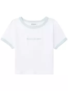 Musium Div. укороченная футболка с вышитым логотипом, белый
