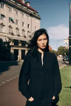 Муслиновая блузка с рукавами «летучая мышь» H&M, черный
