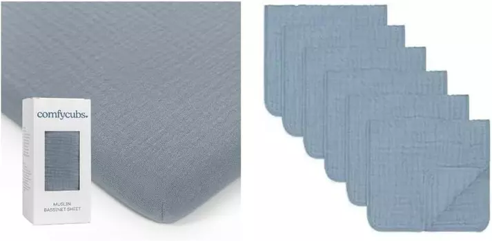 Муслиновая простыня для детской кроватки и муслиновая ткань для отрыжки в комплекте от Comfy Cubs