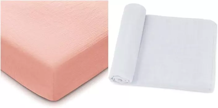 Муслиновая простыня для кроватки и муслиновые пеленальные одеяла Comfy Cubs