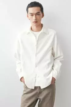 Муслиновая рубашка классического кроя H&M, белый