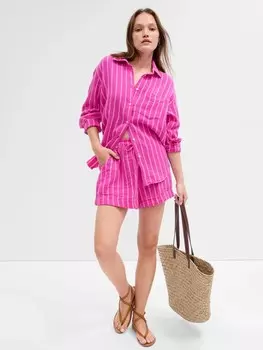 Муслиновая рубашка оверсайз Gap, розовый