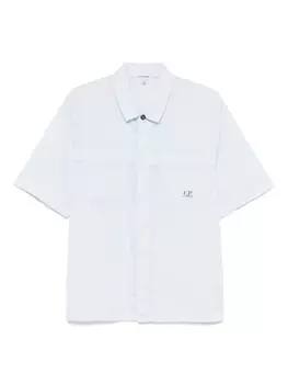 Муслиновая рубашка с коротким рукавом от CP Company C.P. Company, синий