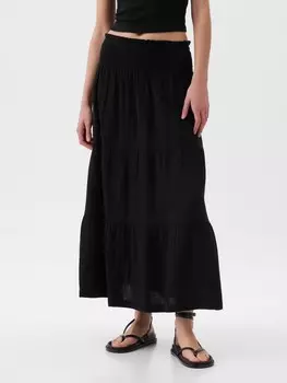 Муслиновая юбка макси Gap, черный