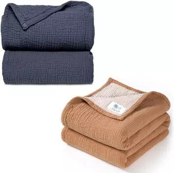 Муслиновое детское одеяло Lulu Moon и двустороннее одеяло размером 47 x 47 дюймов