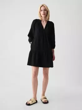 Муслиновое мини-платье Gap, черный