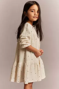 Муслиновое платье а-силуэта H&M, белый