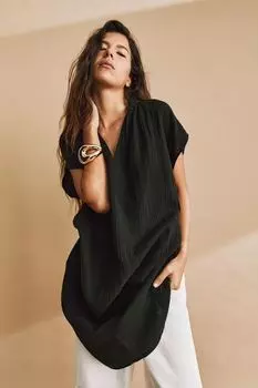 Муслиновое платье H&M, черный