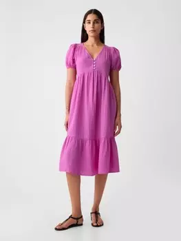 Муслиновое платье миди Gap, розовый