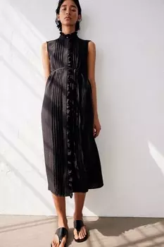 Муслиновое платье с воланами H&M, черный