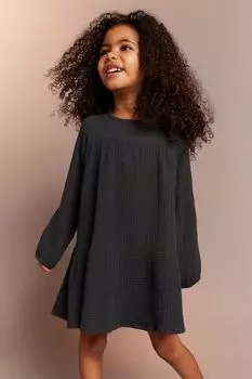 Муслиновое платье трапеции H&M, серый