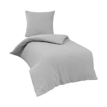 Муслиновое постельное белье Dream Sleep однотонное 200x220 см + 2x 80x80 см серебро Traumschlaf