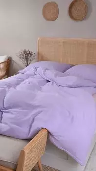 Муслиновое постельное белье из натурального хлопка сиреневого цвета Sandiik
