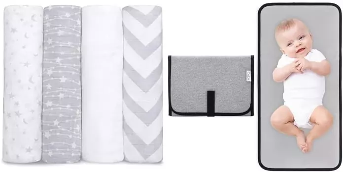 Муслиновые пеленальные одеяла и портативные подушечки для пеленания в комплекте от Comfy Cubs