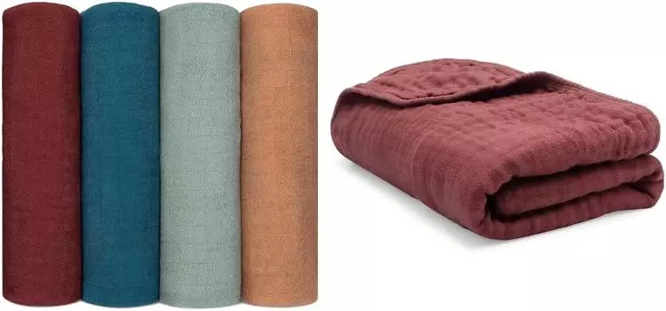 Муслиновые пеленки Comfy Cubs и муслиновое одеяло для малышей в комплекте