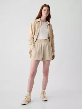 Муслиновые шорты Gap, бежевый